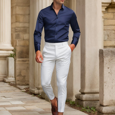 Finn | SlimFit-Stretchhemd in Uni-Farbe