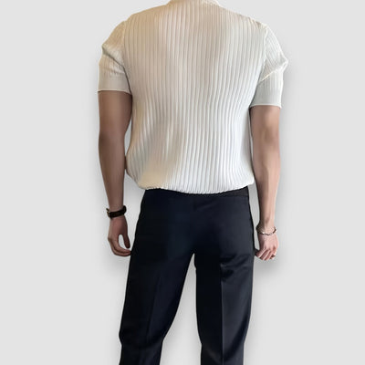 Vallo | Ribbed Short Sleeve Polo Shirt