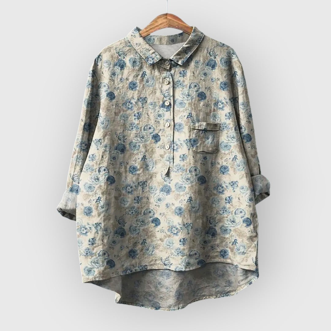 LAURA | Blumenbluse handgemacht