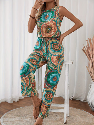 Trendiger Damen Jumpsuit mit Mandala-Print für den Sommer - BohoStrahl