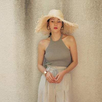 Breite Krempe Leichter Strohhut Sommer Sonnenschutz – Belle