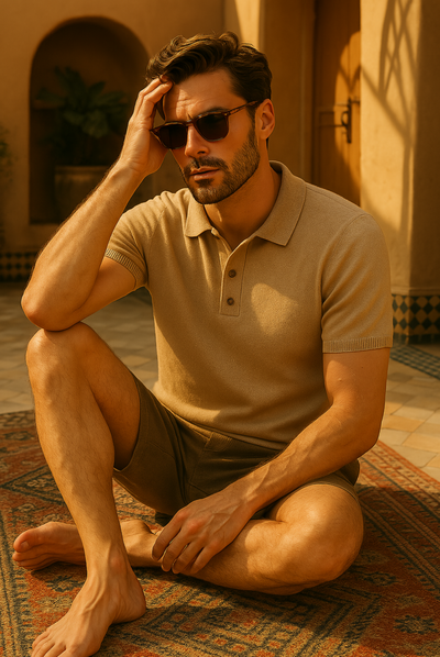 Stilvolles Herren Polo aus Kaschmir-Merinowolle – Caelan