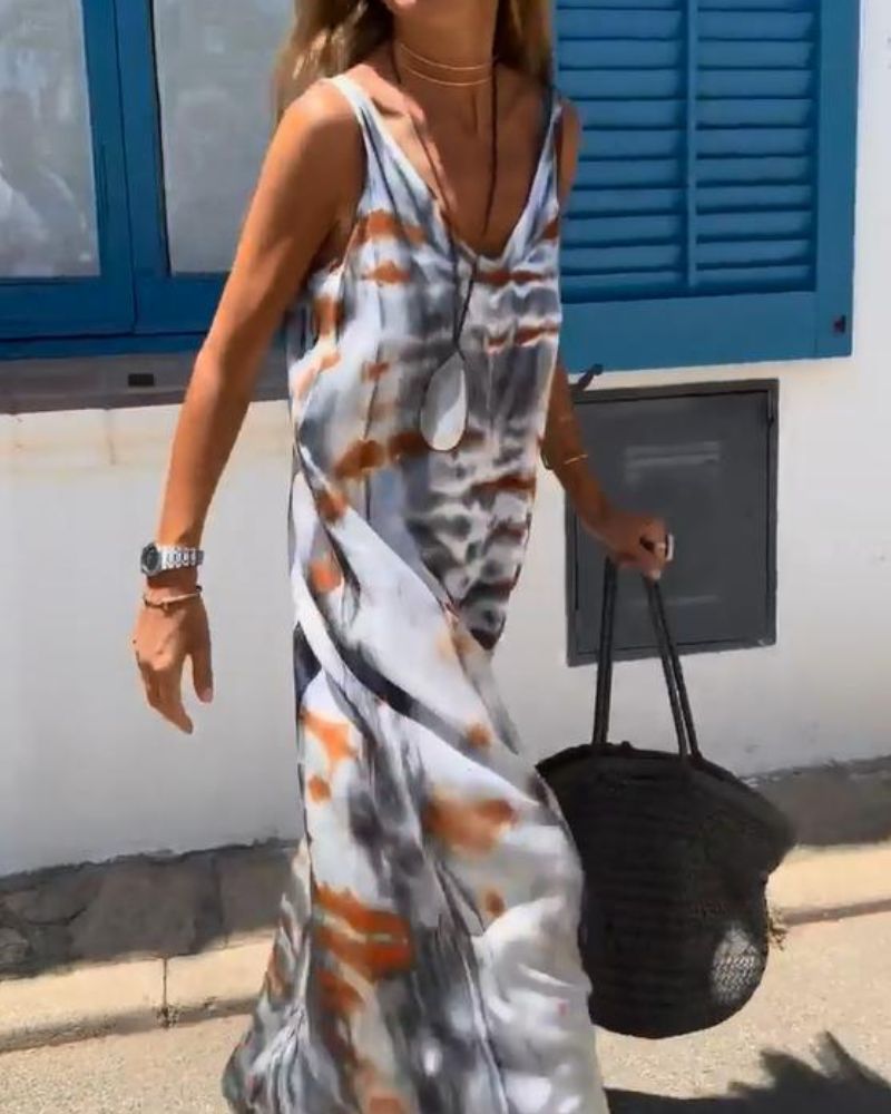 Ärmelloses Sommerkleid ÉLODIE im schicken und trendigen Tie-Dye-Stil