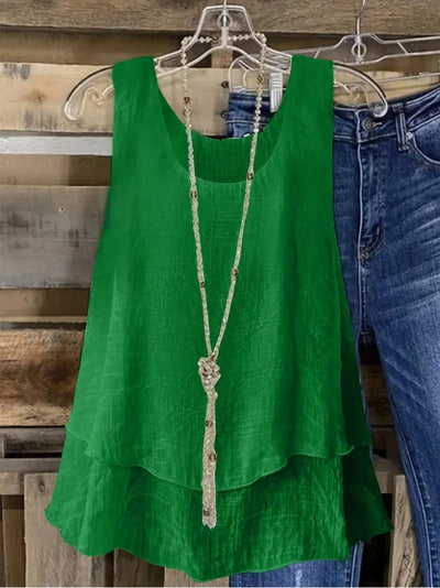 Cressida – Tanktop Aus Viskose Mischgewebe Mit Rüschen