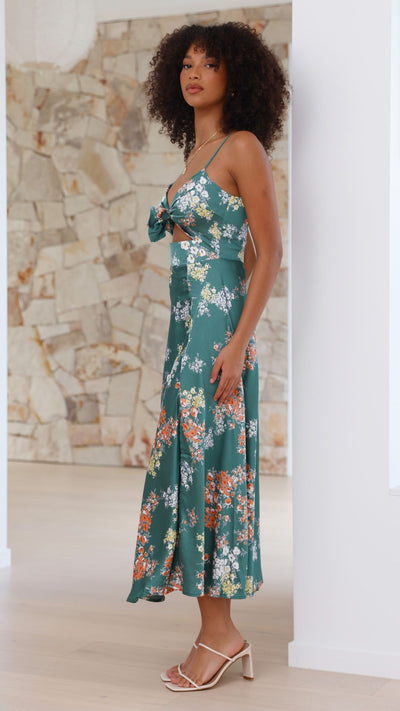 Marshall | Dreamers Midi-Kleid - Grüne Blumen