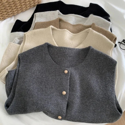 Damen Strick Knopf Daunen Weste | Ärmellos