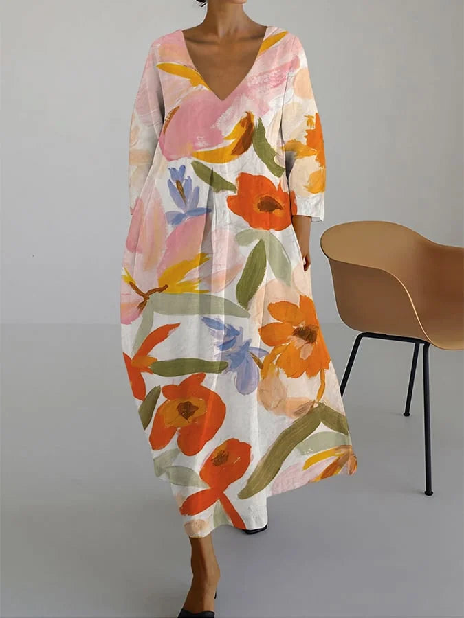 Tariq | Lucasta - Bequemes Kleid mit Blumenmuster und V-Ausschnitt