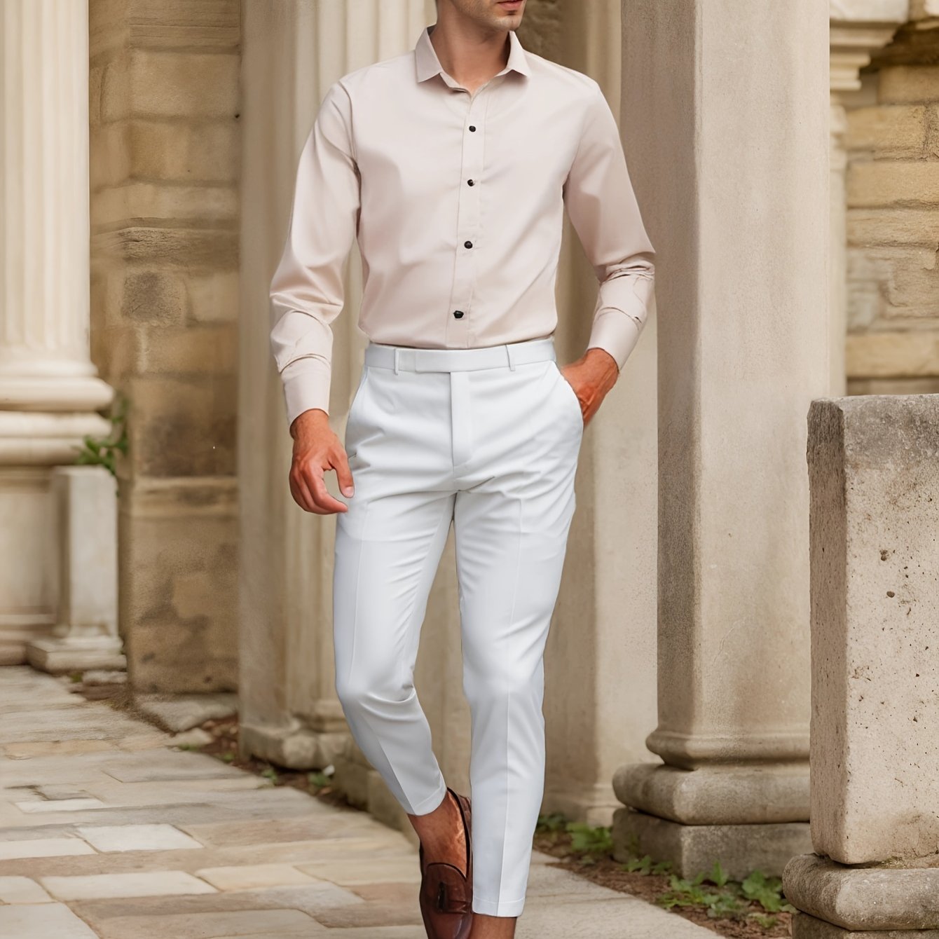 Finn | SlimFit-Stretchhemd in Uni-Farbe