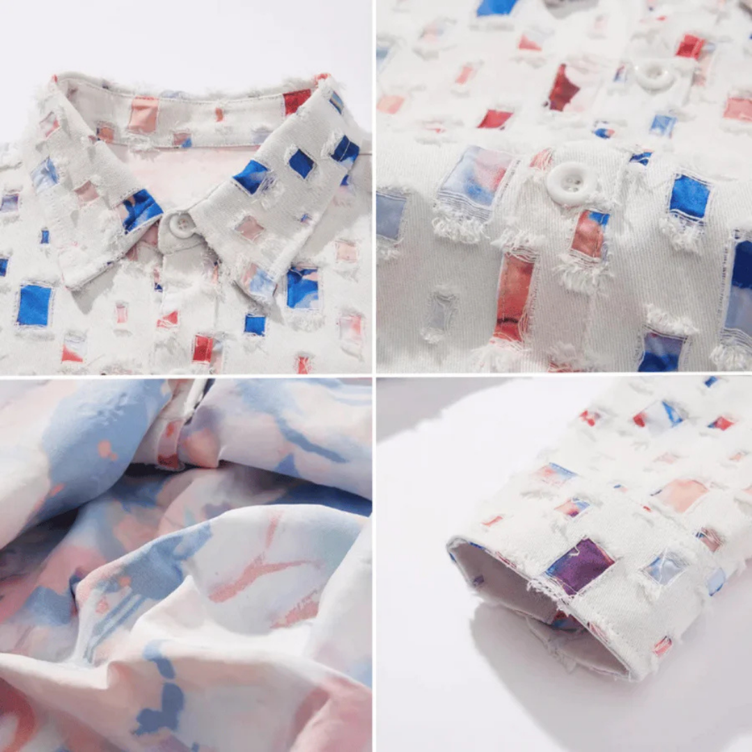 Herren Langarm Knopf Daunen Hemd | Lässig