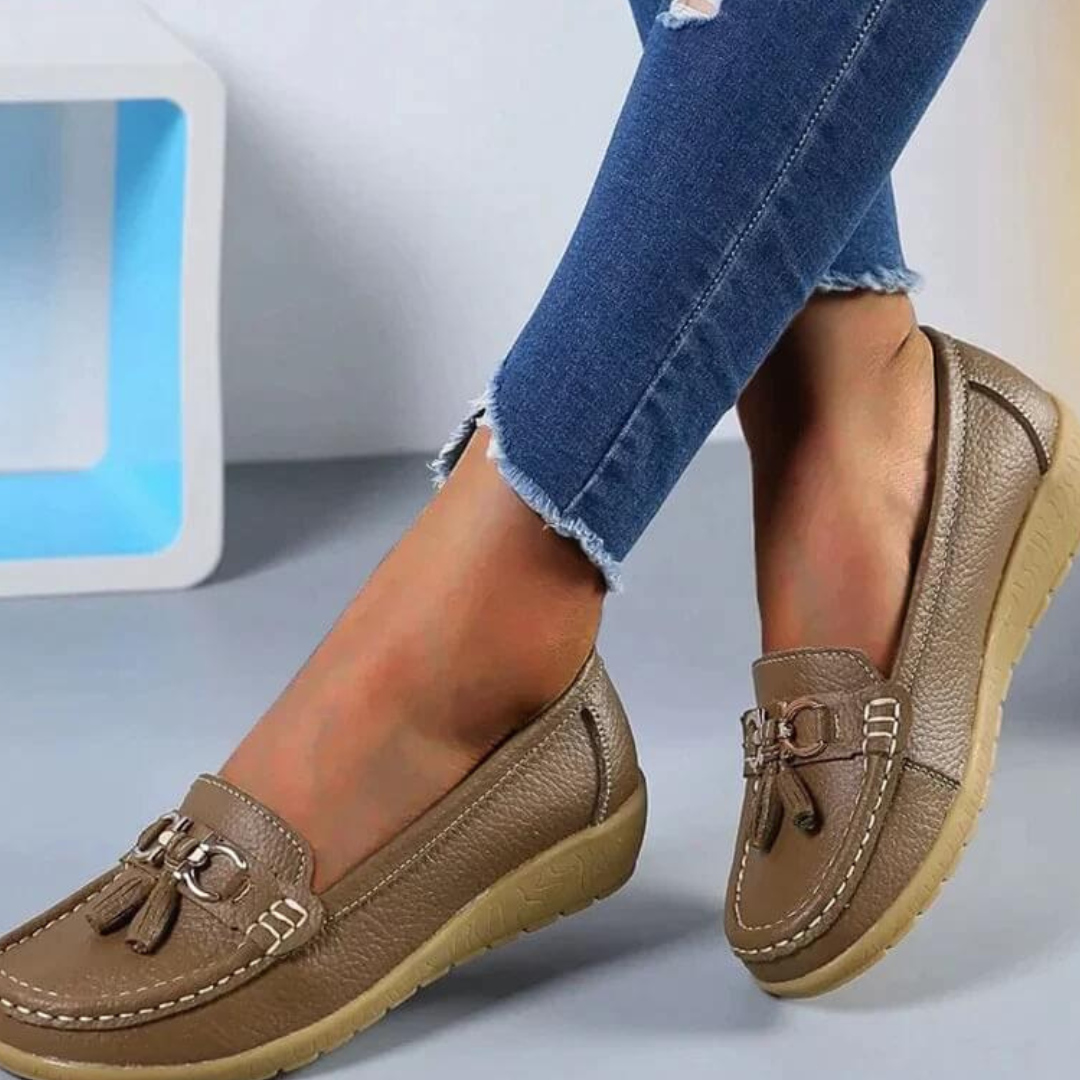 Damen Quaste Slip Auf Halbschuhe | Lässig
