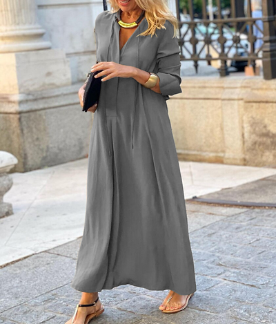 Leona - Damen Bequemes Maxikleid