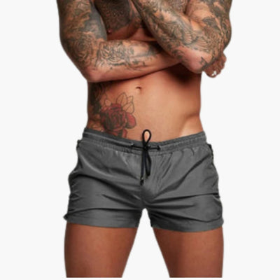 Herren Badeshorts mit Kordelzug und Seitentaschen mit Reißverschluss