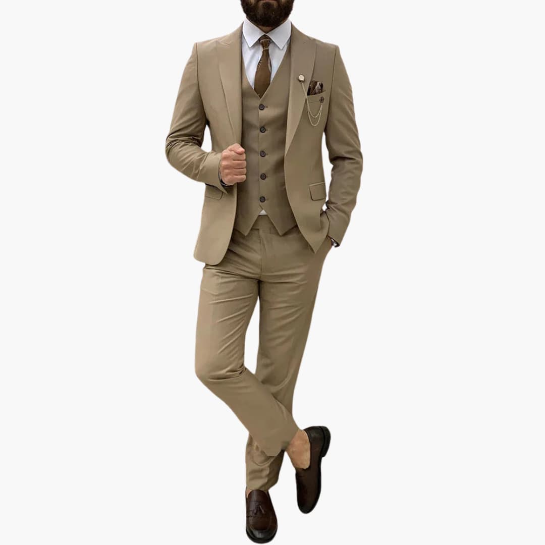 Slim Fit Anzug Set - Herrenanzug 3-teilig für Abendmode