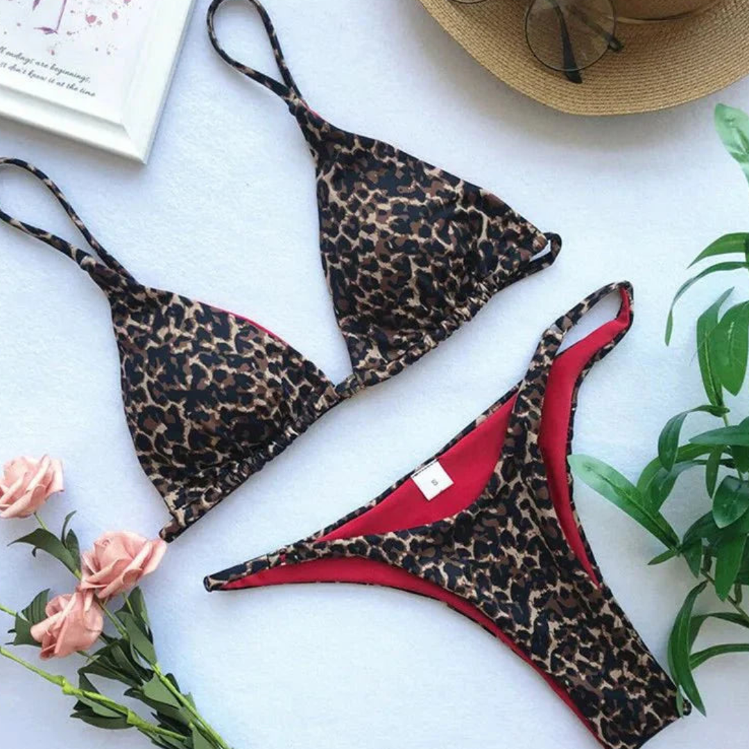 Damen Leopardenmuster Bikini Set | Bequeme