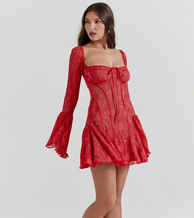 Stilvolles Sommerkleid für Damen mit Spitze und offenem Rücken – Julisa