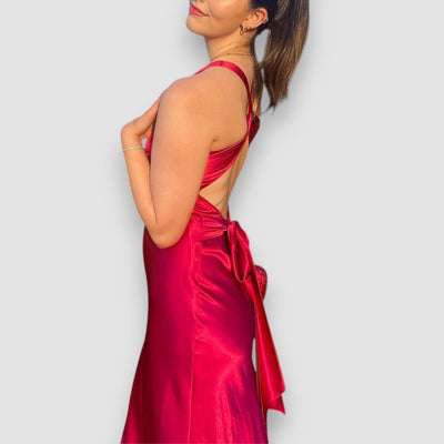 Zahara | Elegantes ärmelloses Abendkleid V-Ausschnitt