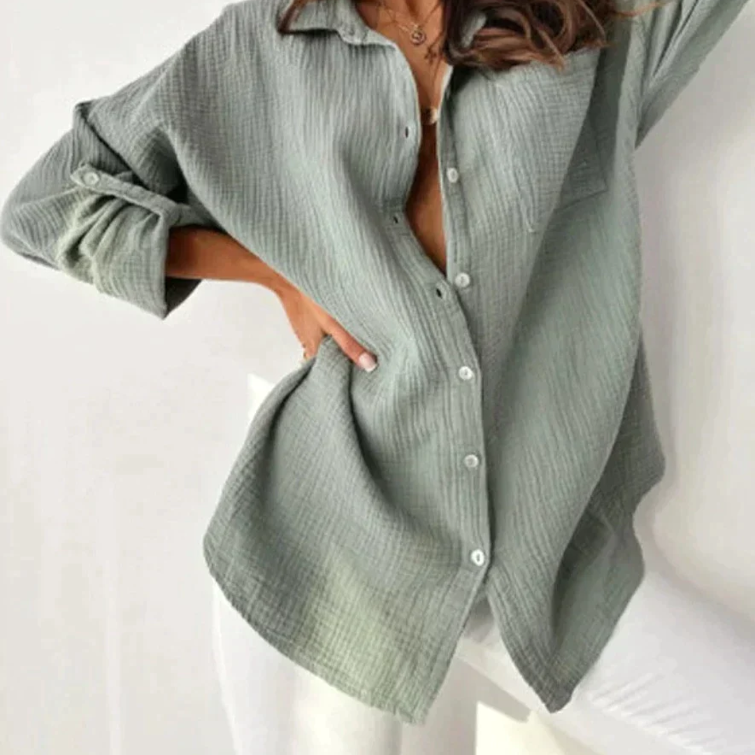 Damen Lässig Knopf Daunen Kleid | Langarm