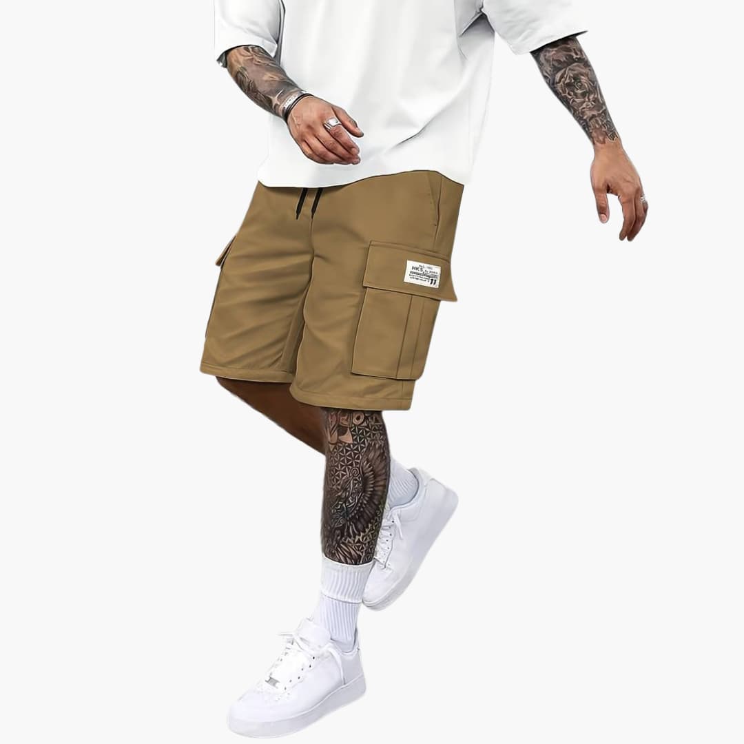 Herren Sommer Cargo Shorts mit Taschen und Kordelzugbund