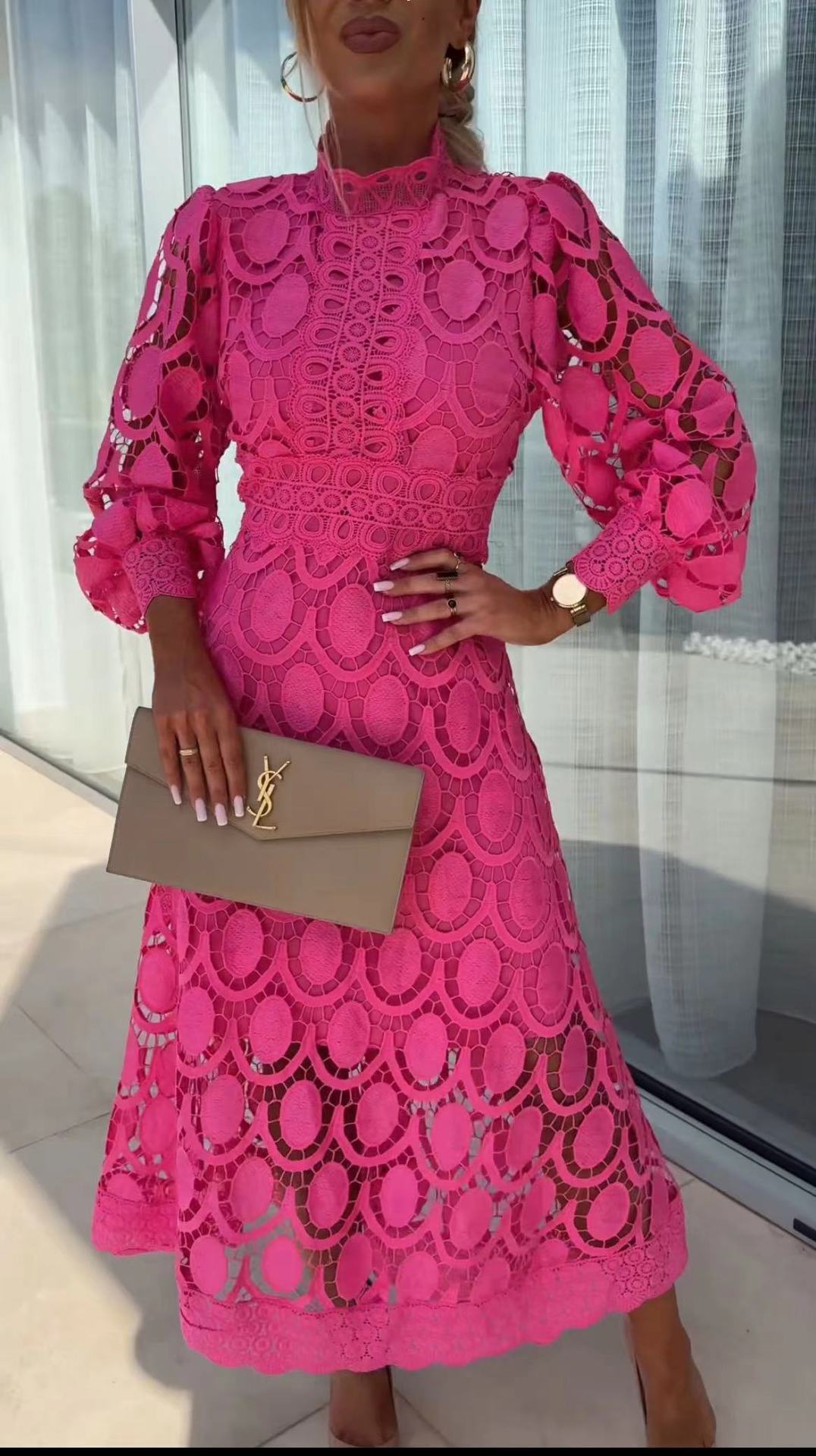 Lydia - Langes Damenkleid mit lebhaftem Patchwork