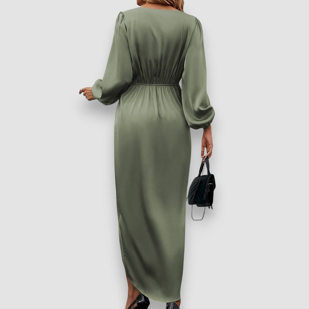 Madelina | Langärmeliges Kleid aus Satin