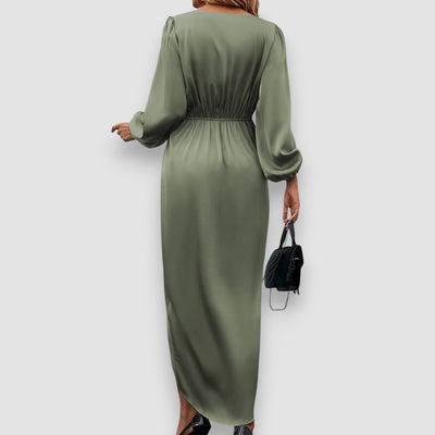 Madelina | Langärmeliges Kleid aus Satin
