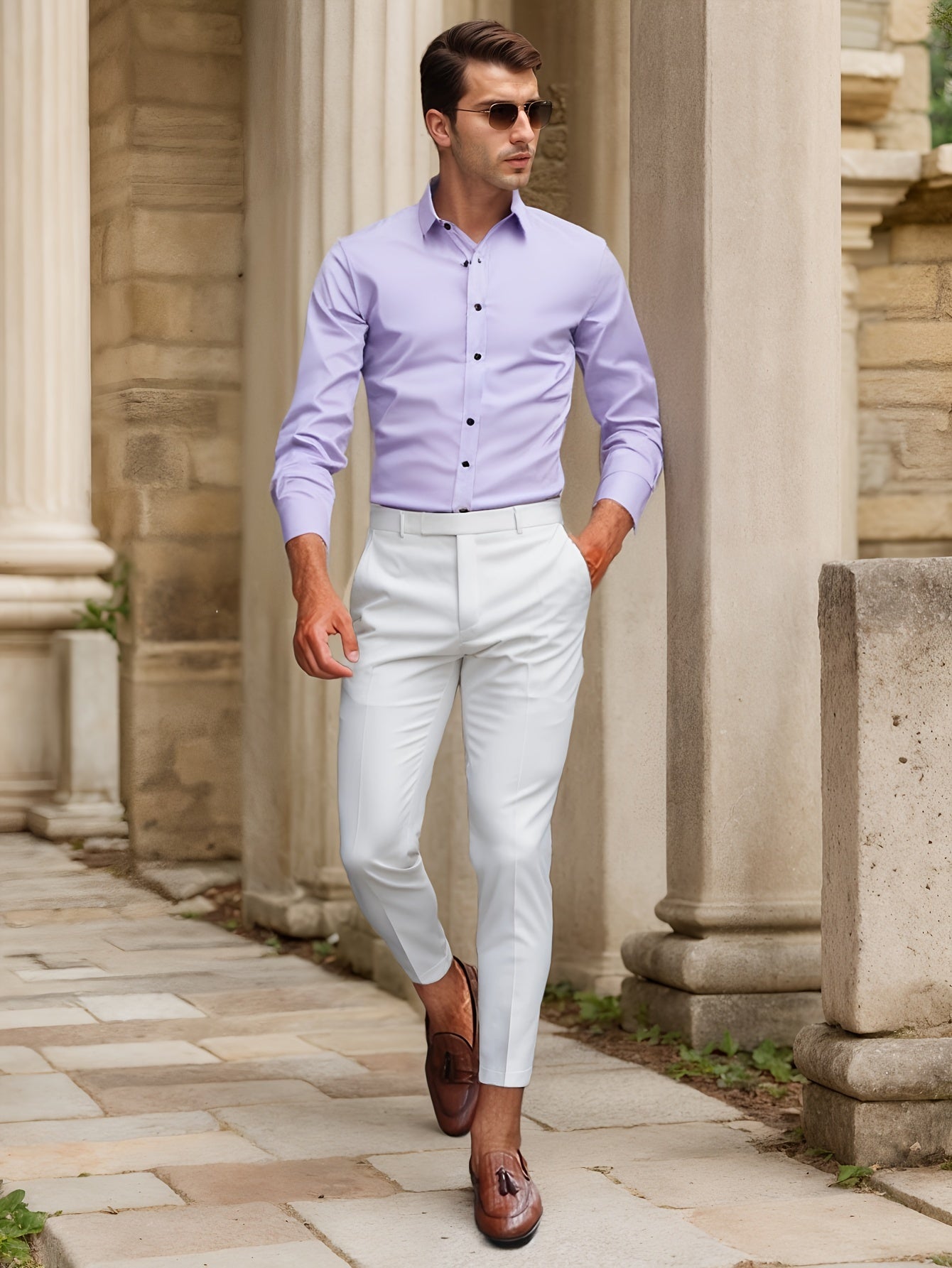 Finn | SlimFit-Stretchhemd in Uni-Farbe