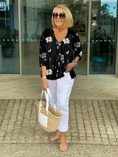 Braden | Langärmeliges Top mit Blumenmuster