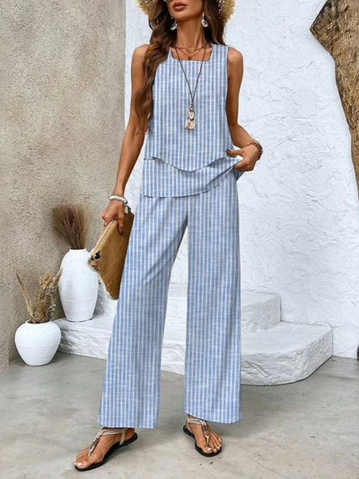 Ärmelloses Oberteil und Weite Hose für Damen