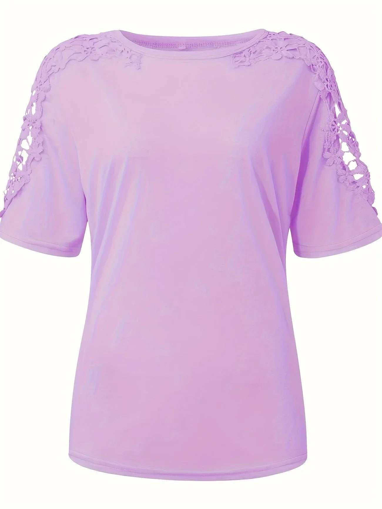 Addison | Elegantes Sommer Kurzarm-T-Shirt mit Spitze