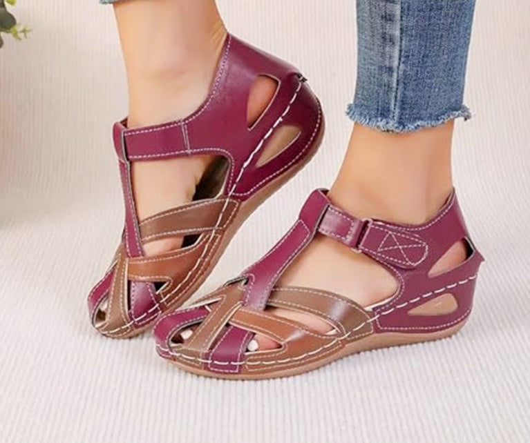 Olga | Damen Bequeme Flexible Orthopädische Sandalen mit Knöchelriemen