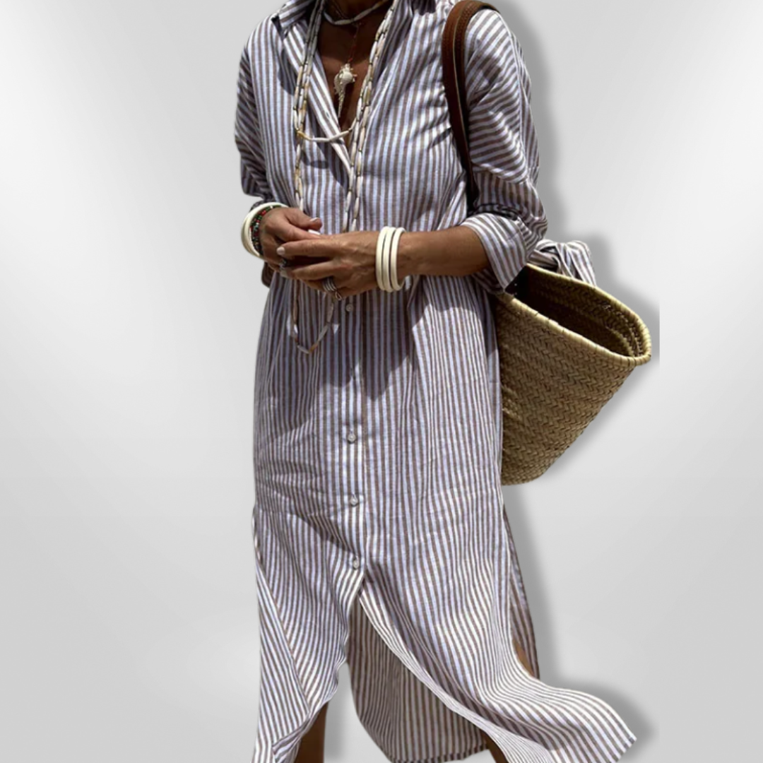 Emilia | Gestreiftes Hemdkleid