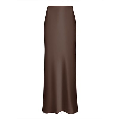 Andrina - Langer Rock aus Satin mit Fishtail-Schnitt