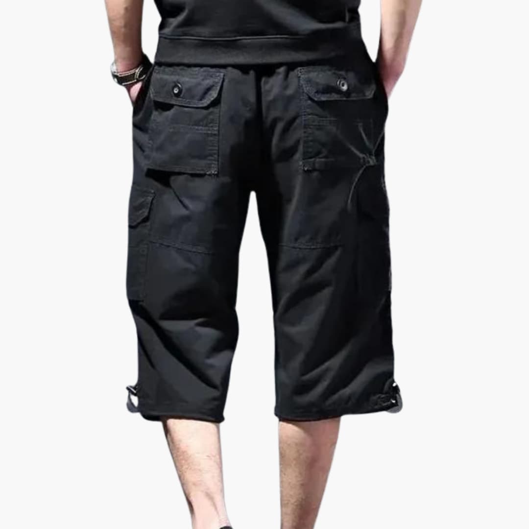Herren 3/4 Hose mit Taschen aus leichtem Stoff für Sommer