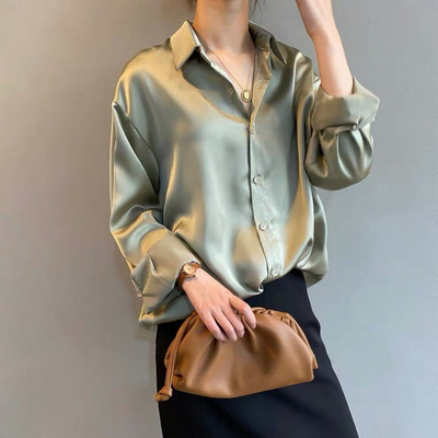 Shae - lockere und weite Satinbluse für Damen