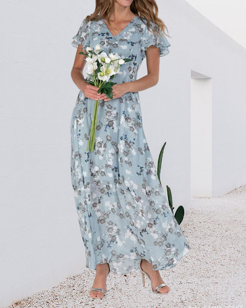 Chiffonkleid mit Rüschen