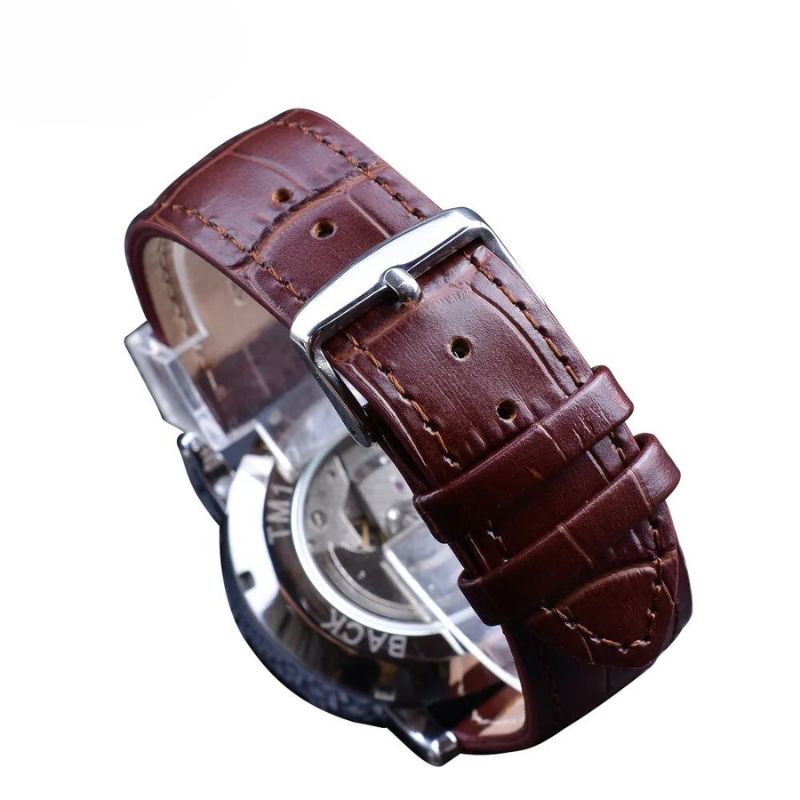 Fadenburg Luxus Leder Vollautomatische Uhr mit Kalenderfunktion - Elegantes Design für Den Herren