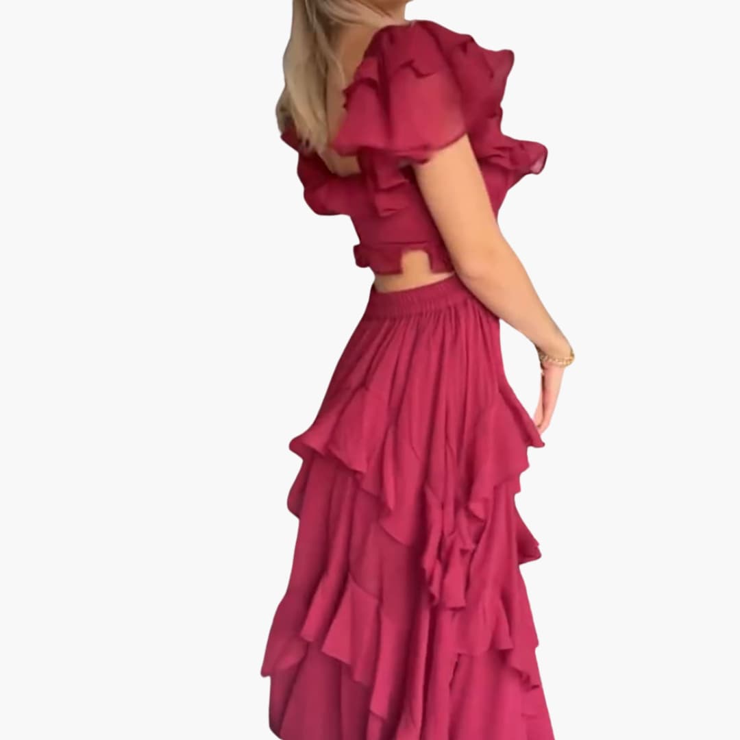 Rückenfreies Kleid - Für Damen mit Rüschenärmeln & Stil