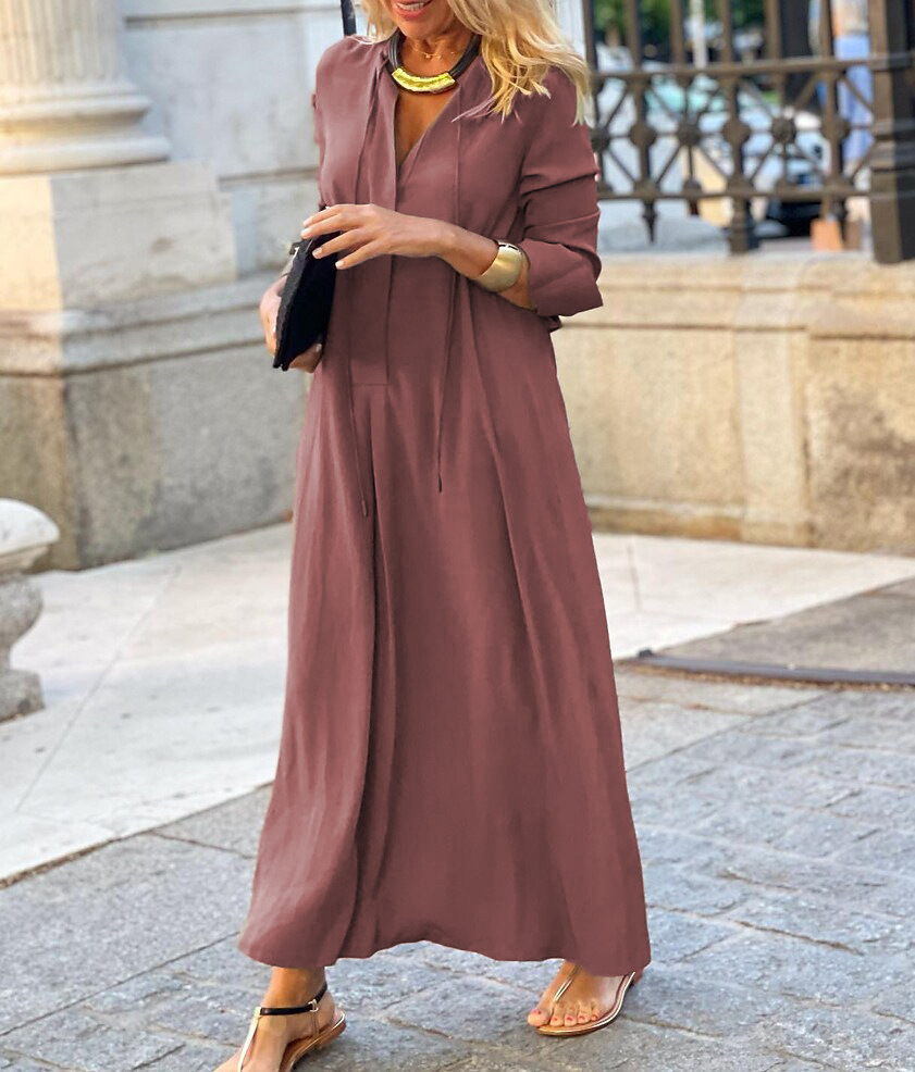 Leona - Damen Bequemes Maxikleid