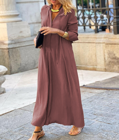 Leona - Damen Bequemes Maxikleid