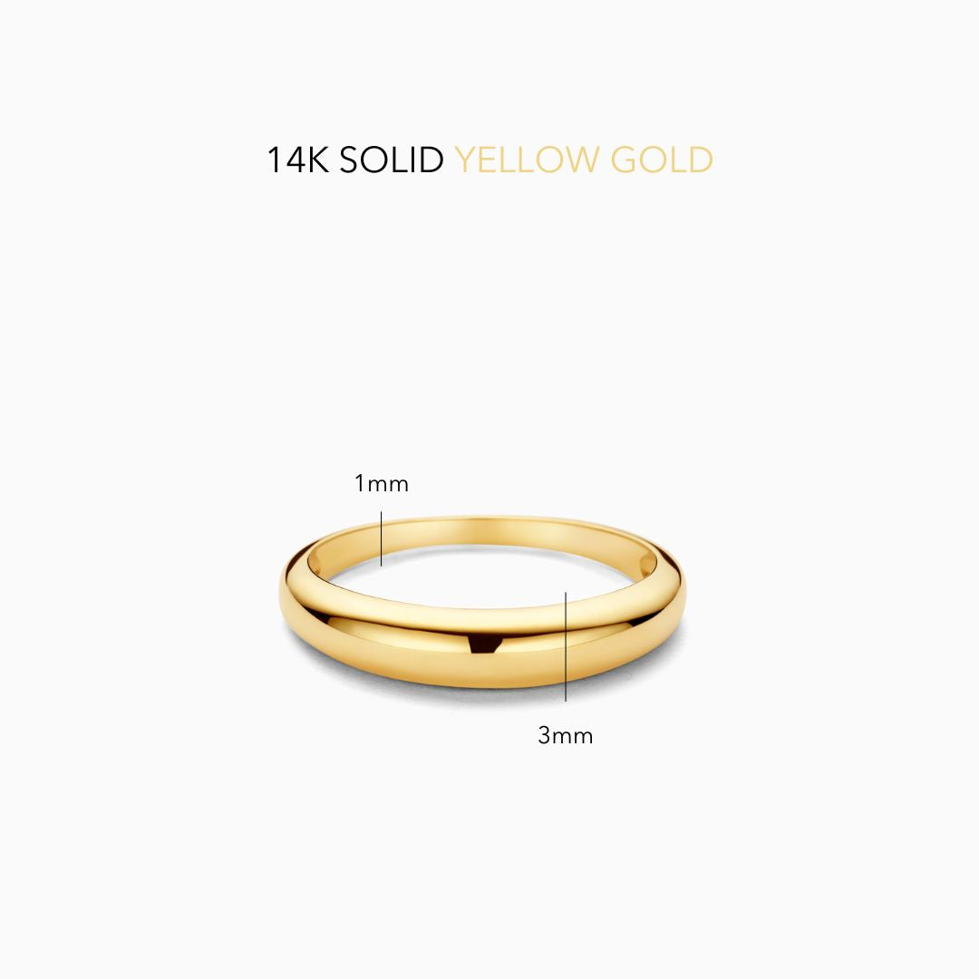 Gold Midi Dome Ring