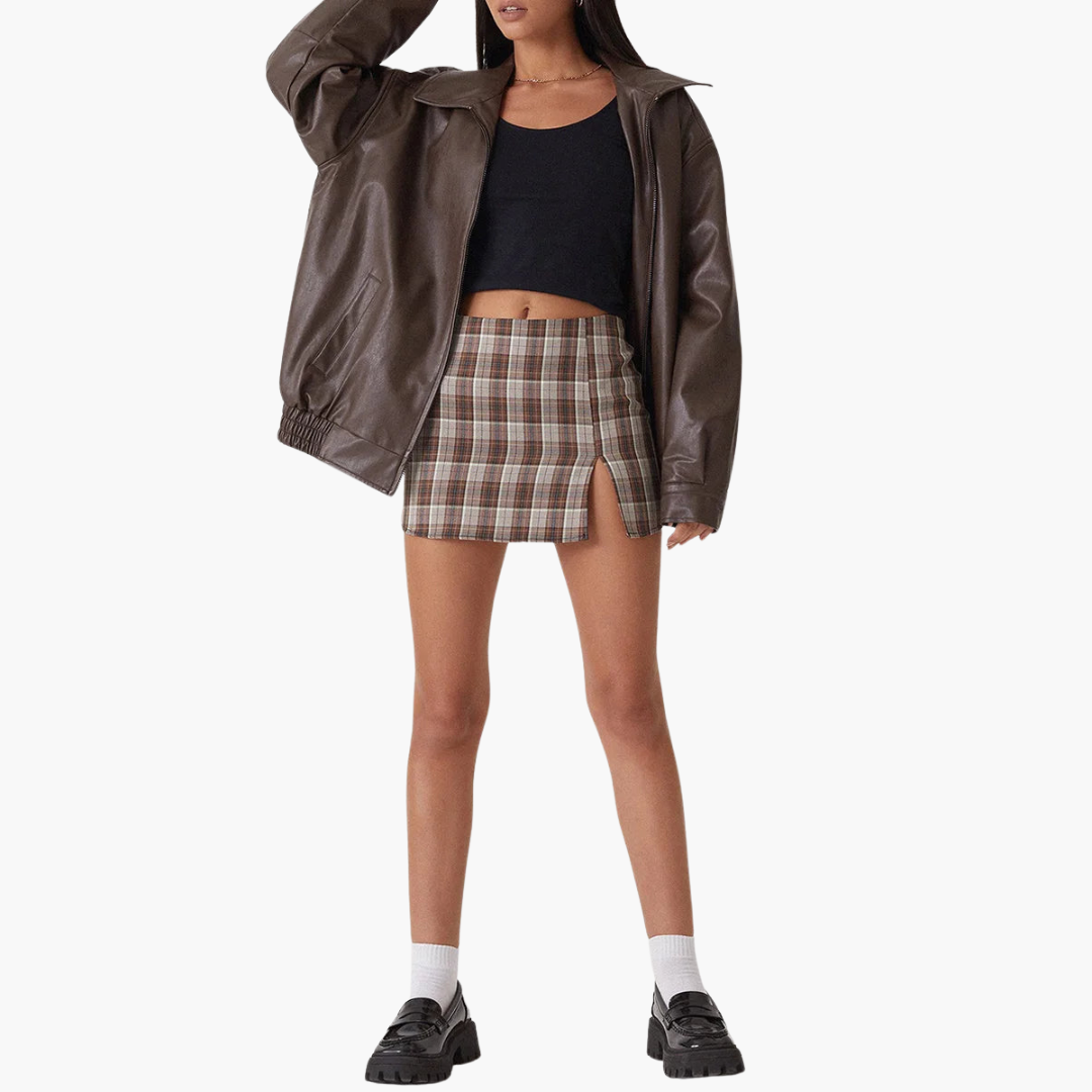 Damen Bomberjacke mit Reißverschluss und Seitentaschen