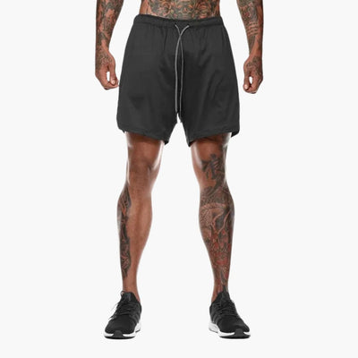 Herren Fitness Shorts mit Innentasche und Kompressionsebene