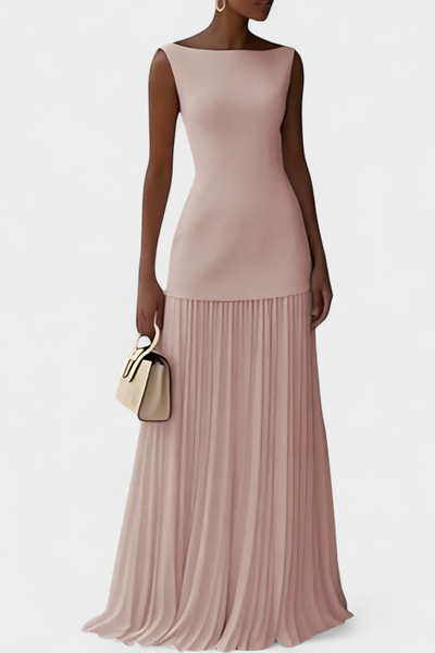 Chiffon Maxi-Abendkleid Silvana mit Falten