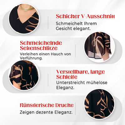 Agatha | Fließendes Maxikleid mit V-Ausschnitt und Print