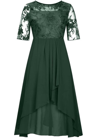 Damen 3/4 Ärmel Rundhalsausschnitt Kleid | Mini