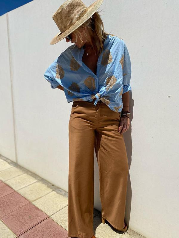 Meghan - Elegantes Besticktes Hemd mit Knopfleiste