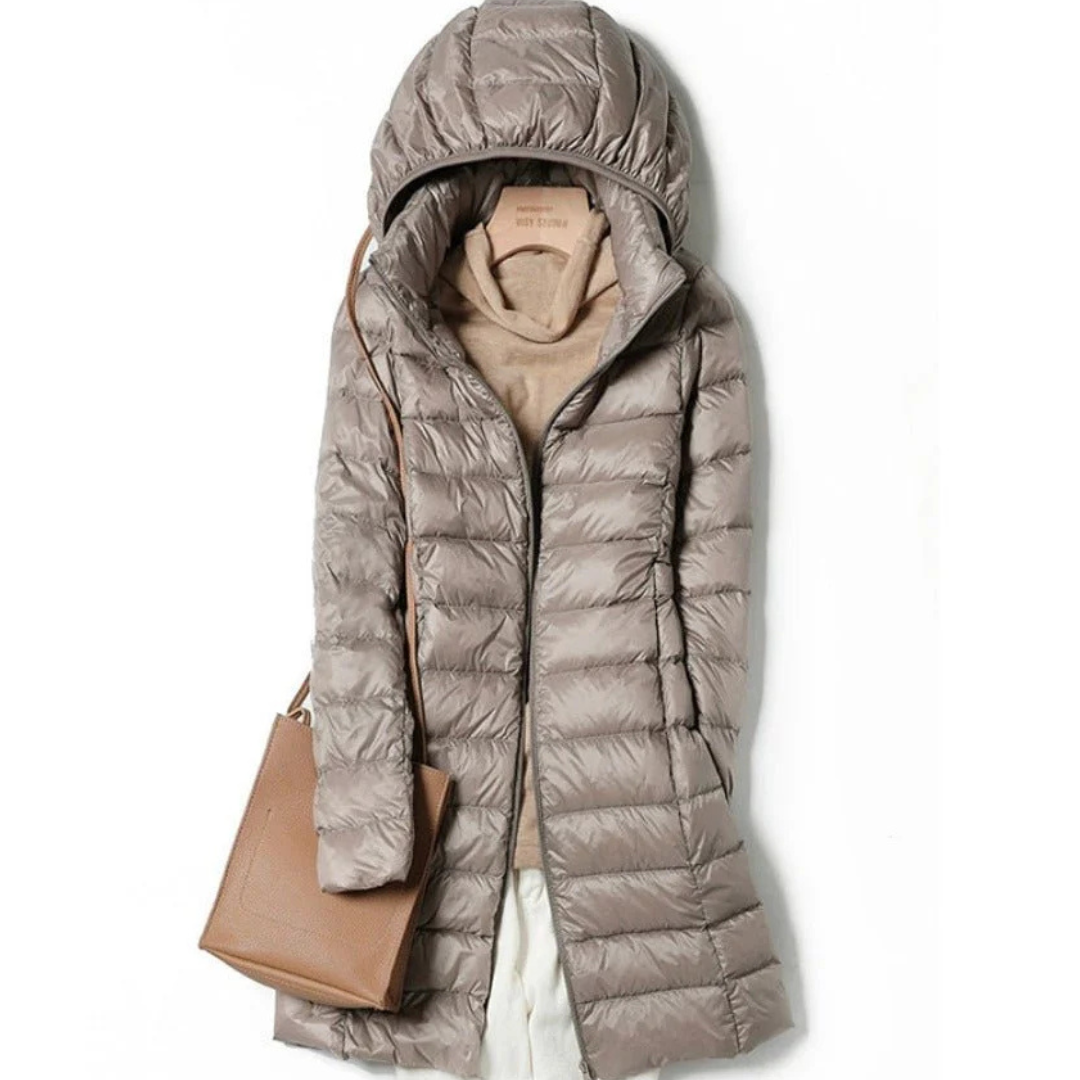 Damen Lange Winter Puffer Jacke | Kapuze