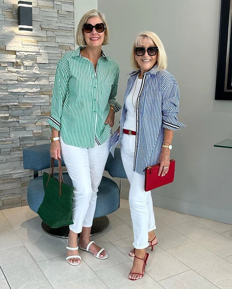 Ula - Gestreiftes Hemd mit Knopfleiste