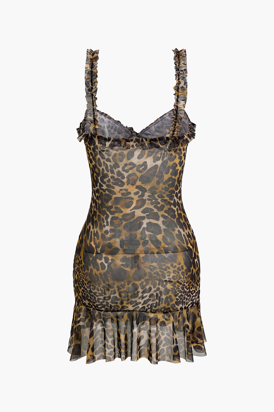 Savanna | Wildes Leopard-Minikleid mit Rüschen – Verführerischer Animal-Print