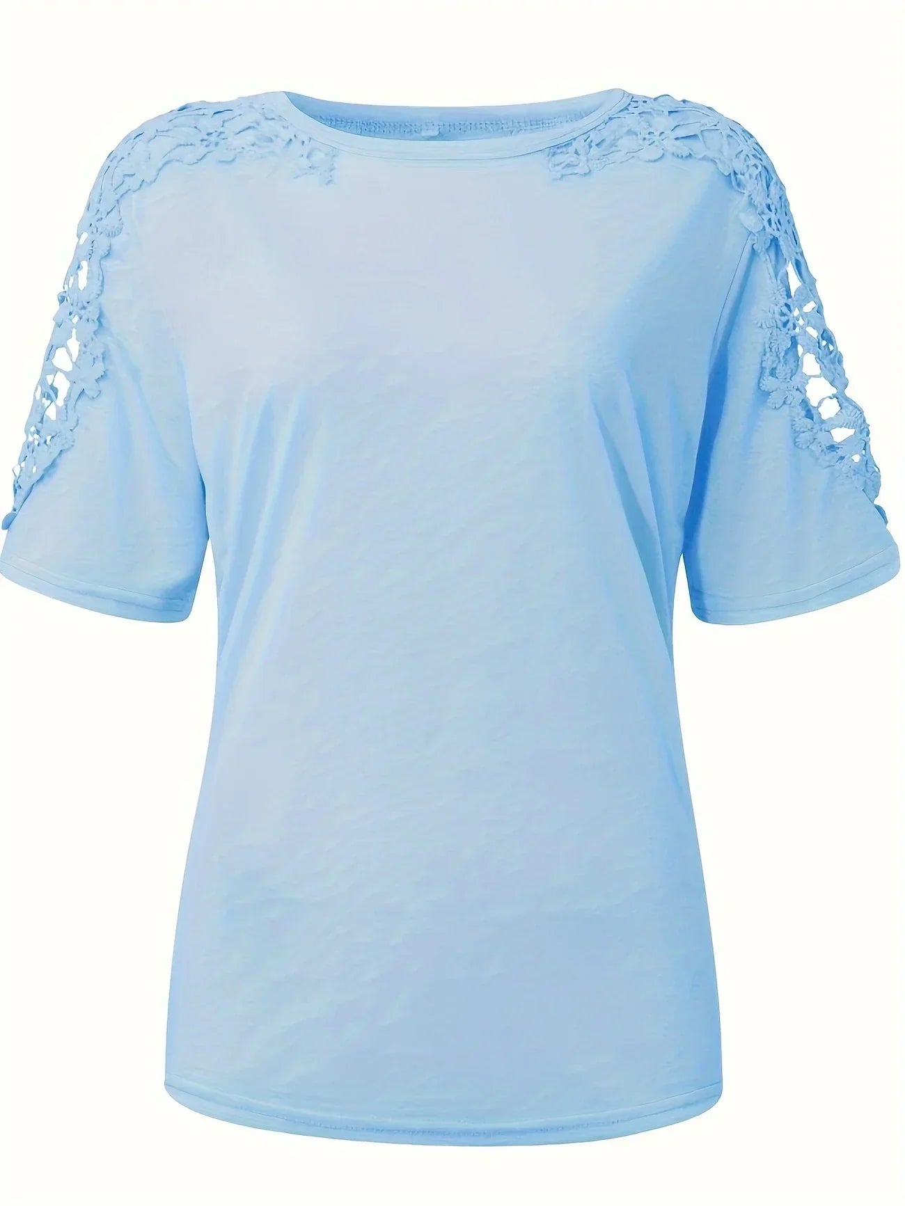 Addison | Elegantes Sommer Kurzarm-T-Shirt mit Spitze